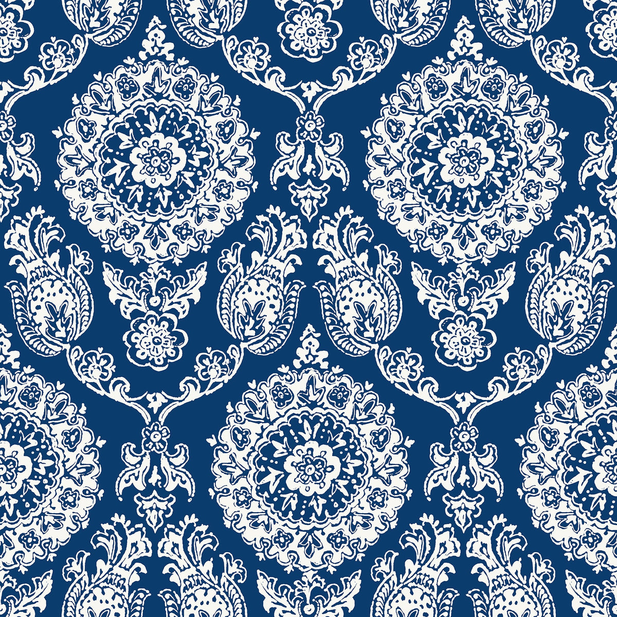 Helm Damask Floral Medallion Wallpaper