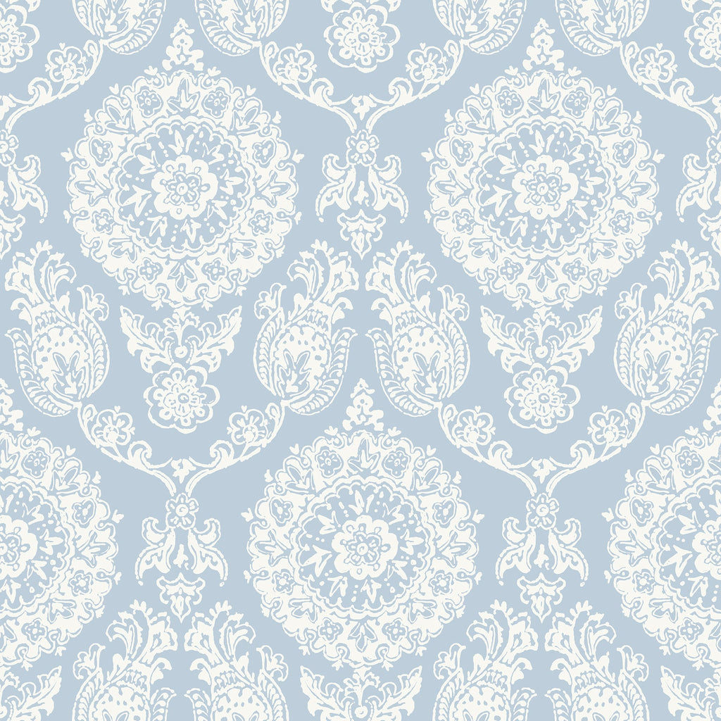 Helm Damask Floral Medallion Wallpaper
