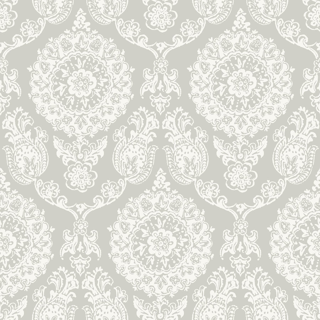 Helm Damask Floral Medallion Wallpaper