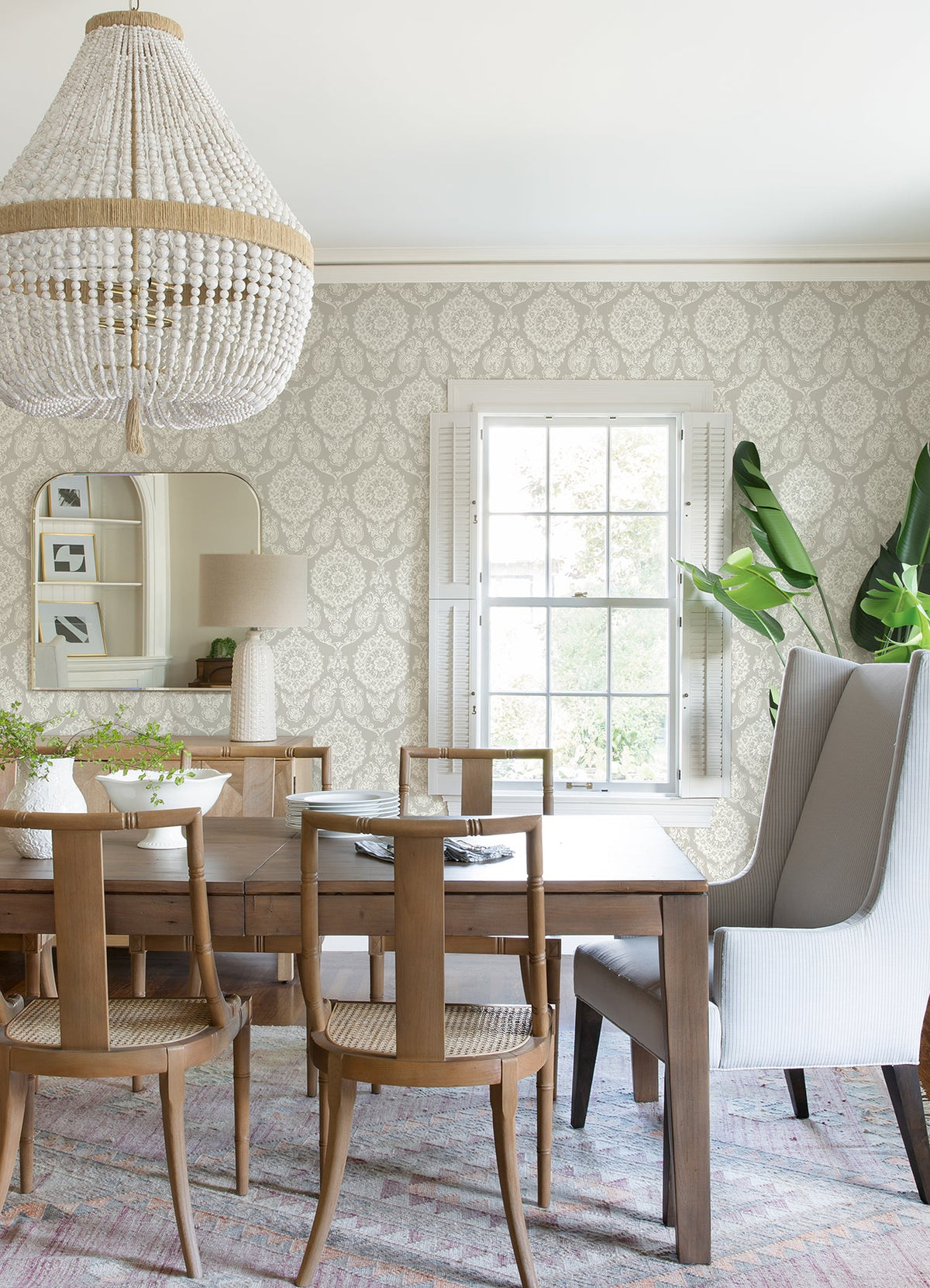 Helm Damask Floral Medallion Wallpaper
