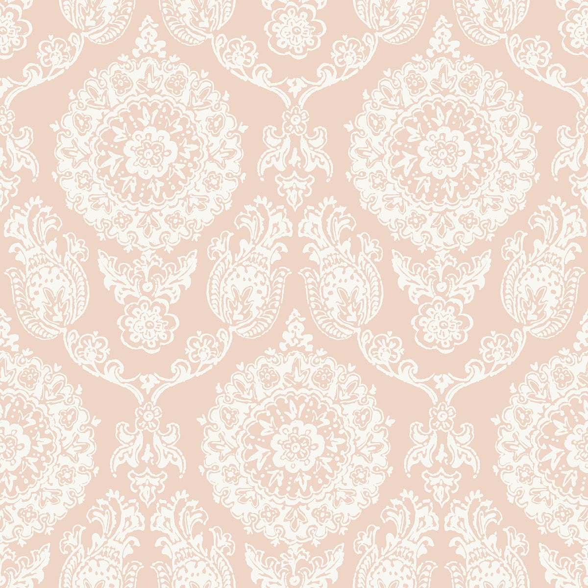 Helm Damask Floral Medallion Wallpaper