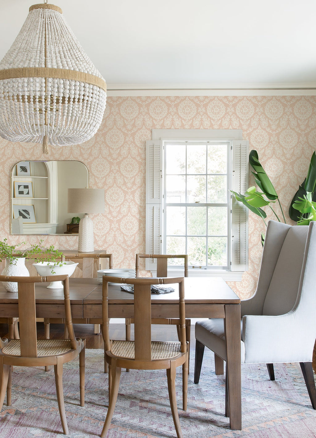 Helm Damask Floral Medallion Wallpaper