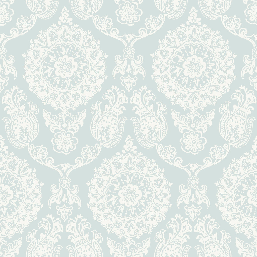 Helm Damask Floral Medallion Wallpaper