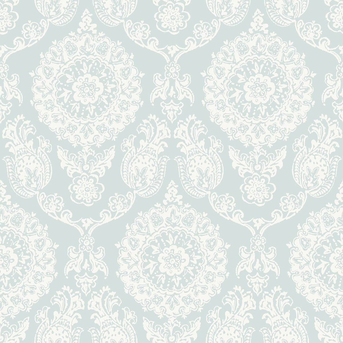 Helm Damask Floral Medallion Wallpaper