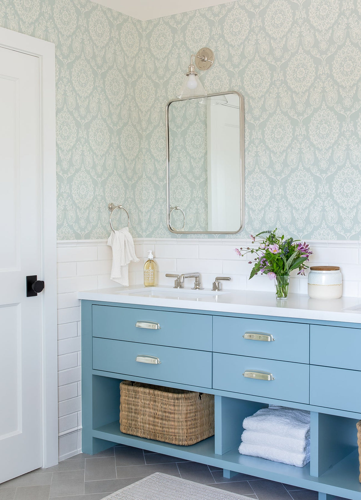 Helm Damask Floral Medallion Wallpaper