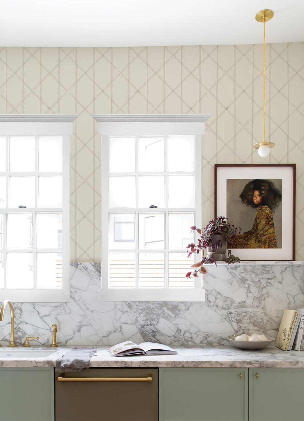 Walcott Stitched Trellis Wallpaper