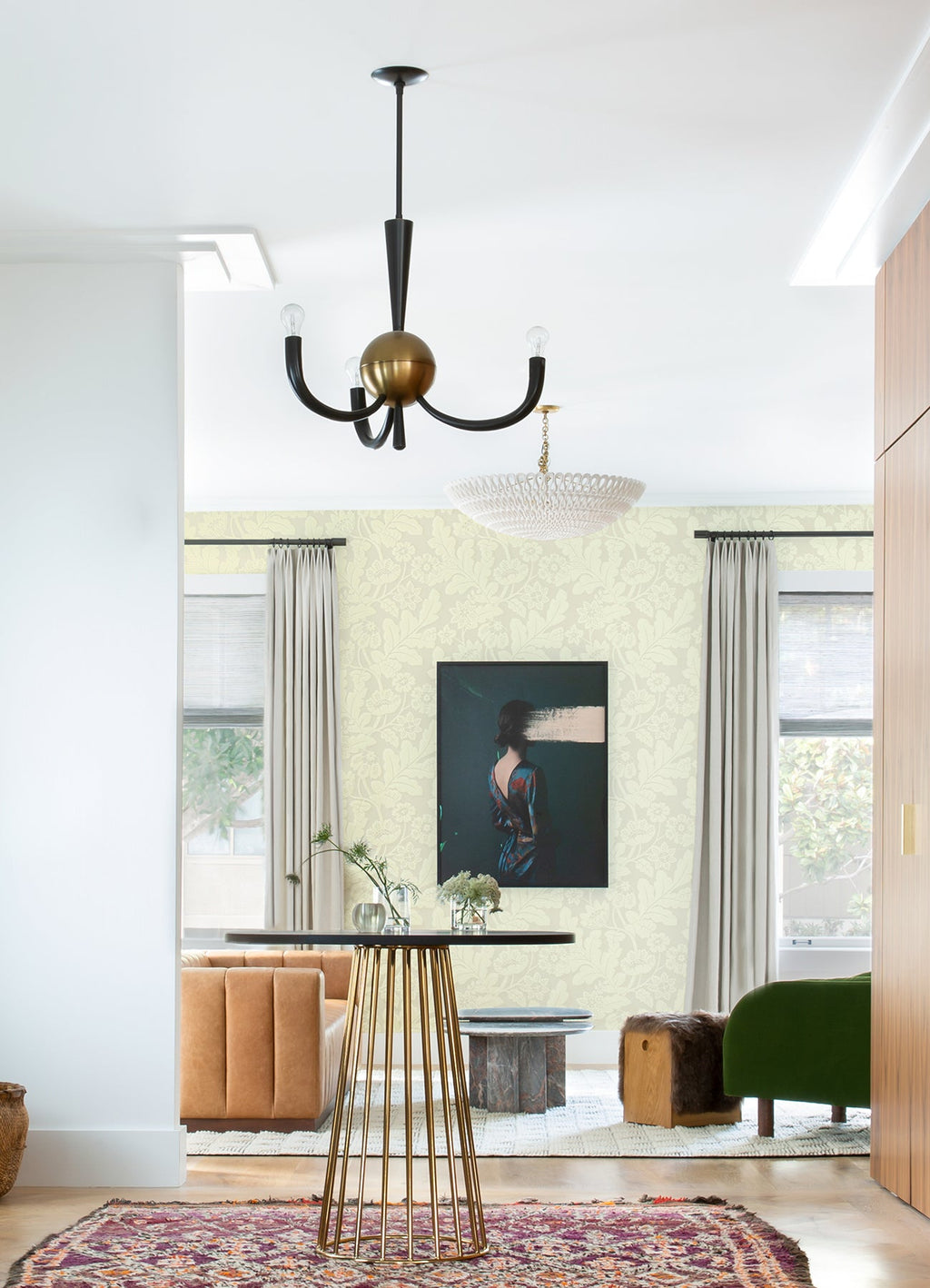 Augusta Flock Damask Wallpaper