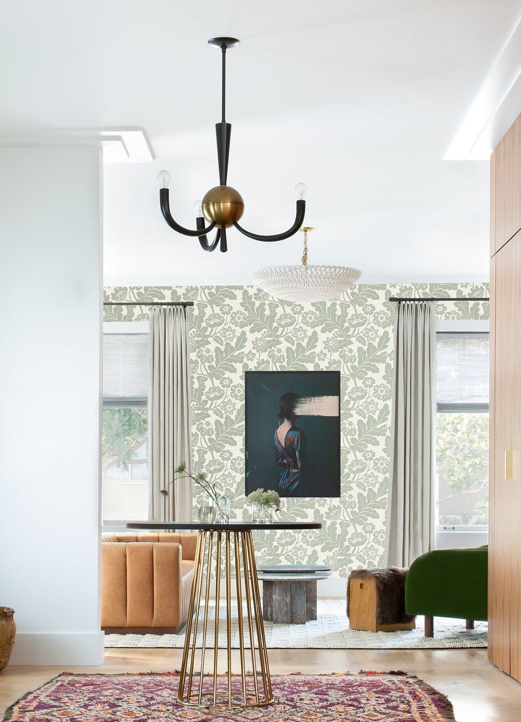 Augusta Flock Damask Wallpaper
