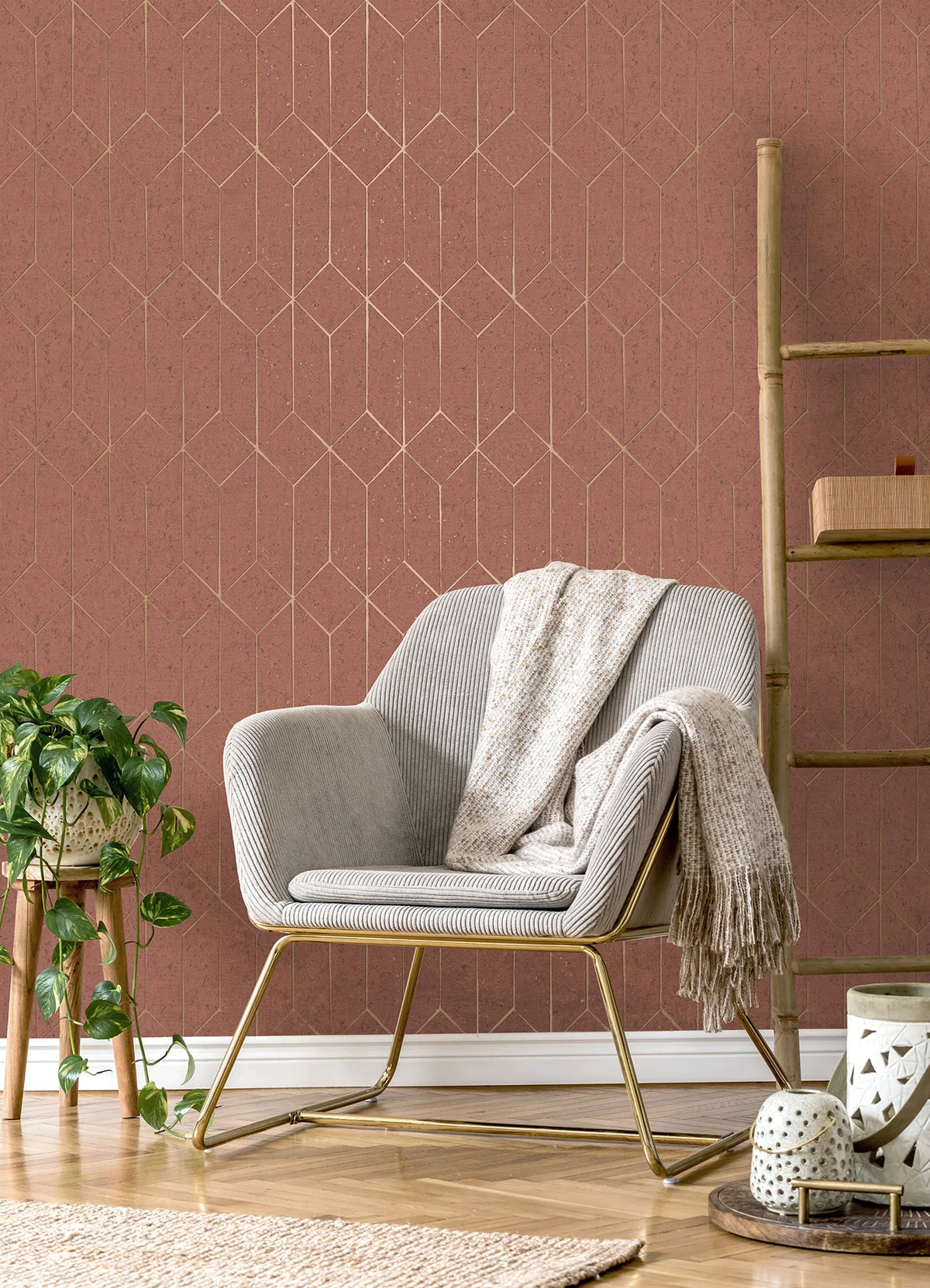 Hayden Concrete Trellis Wallpaper