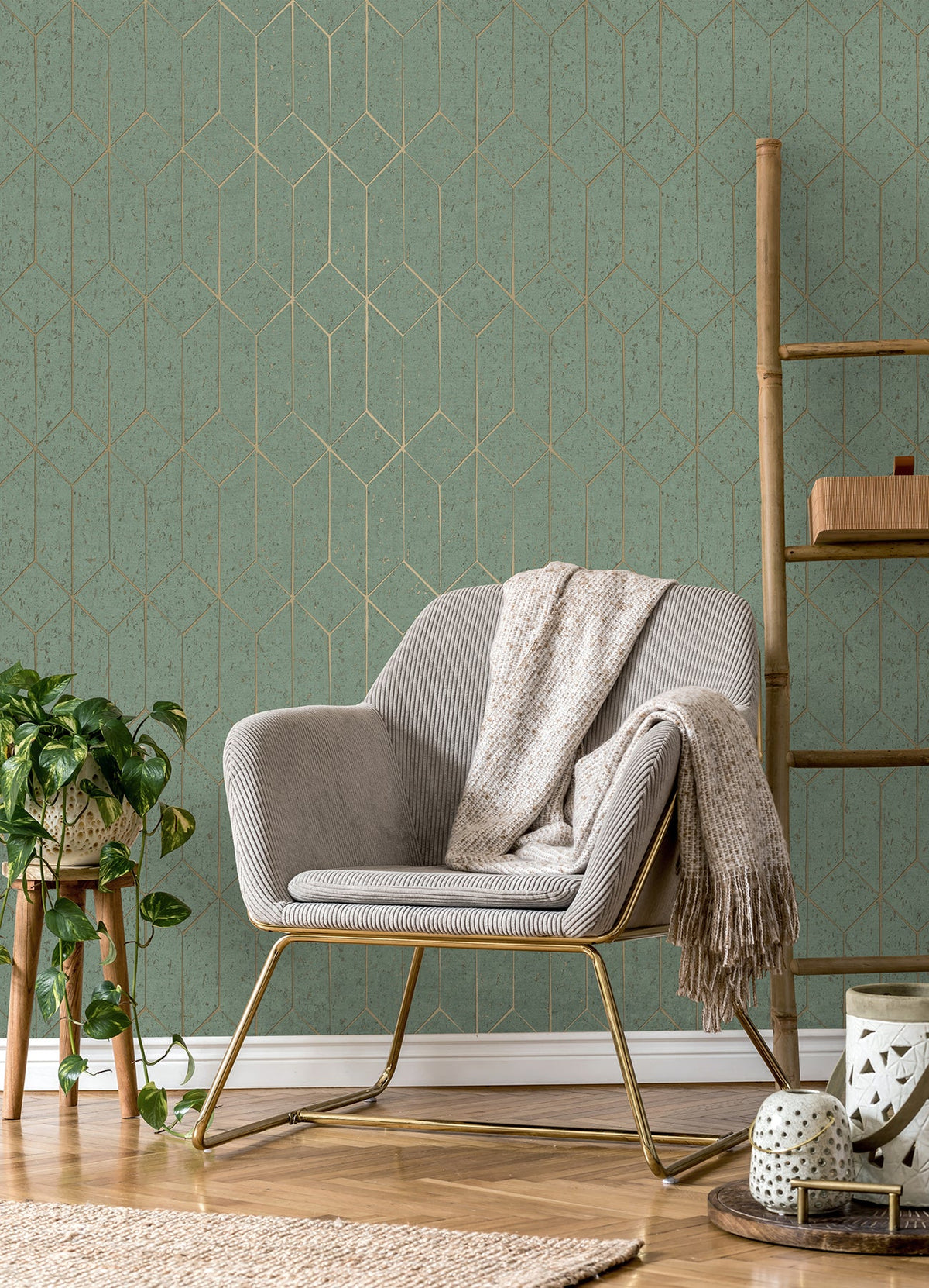 Hayden Concrete Trellis Wallpaper