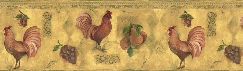 Lg.gold bg.border w/ chickens. TK78254