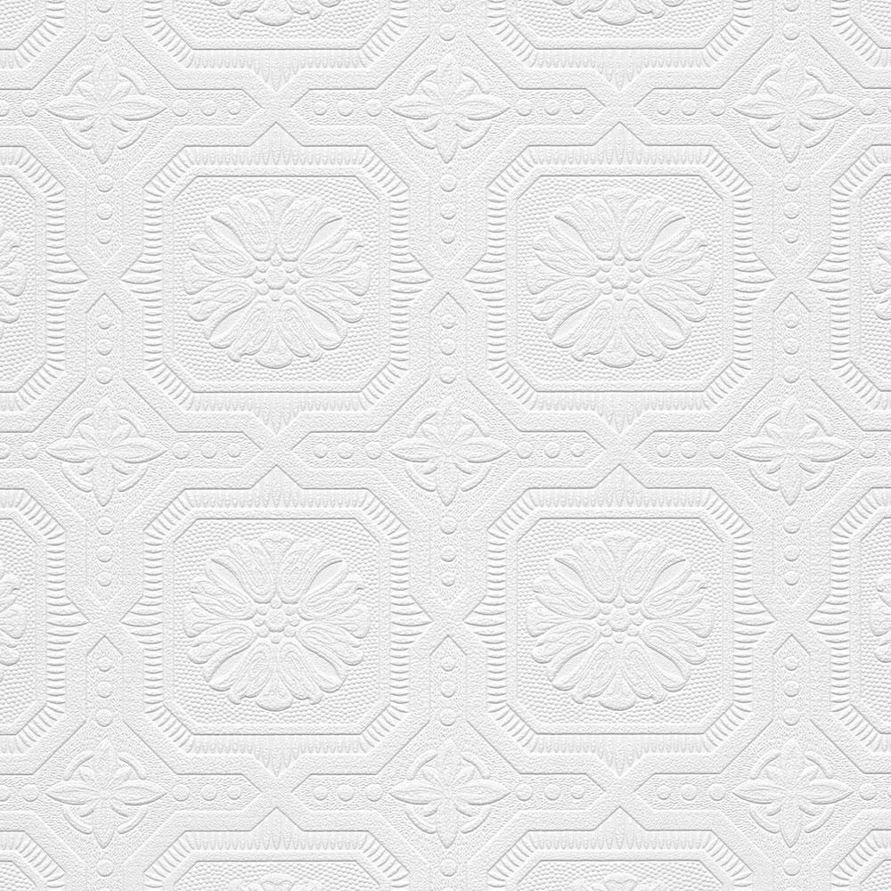 Tin Tiles Paintable Wallpaper