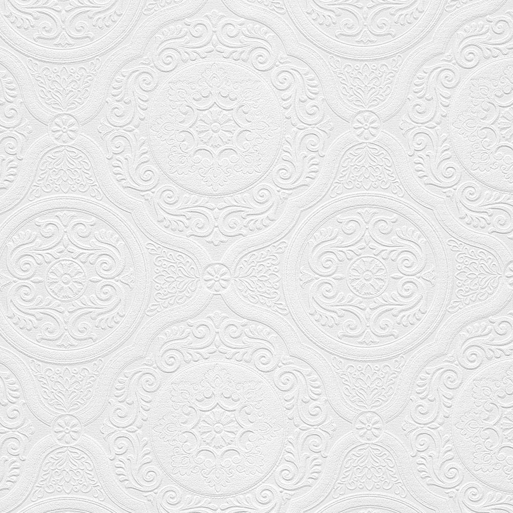 Jacobean Tile Paintable Wallpaper