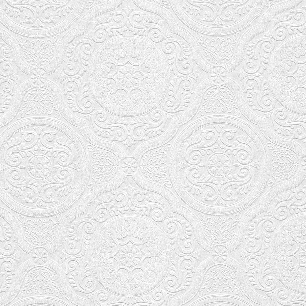 Jacobean Tile Paintable Wallpaper