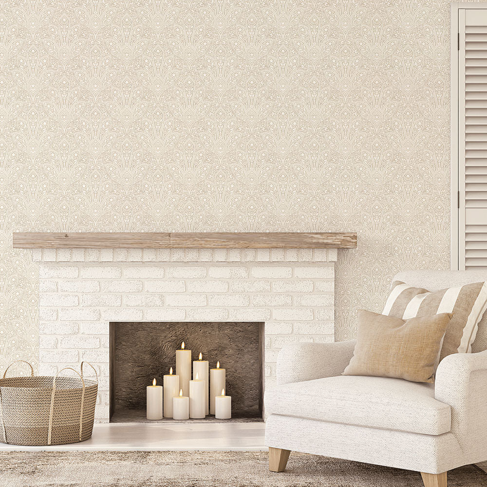 Distressed Paisley Wallpaper