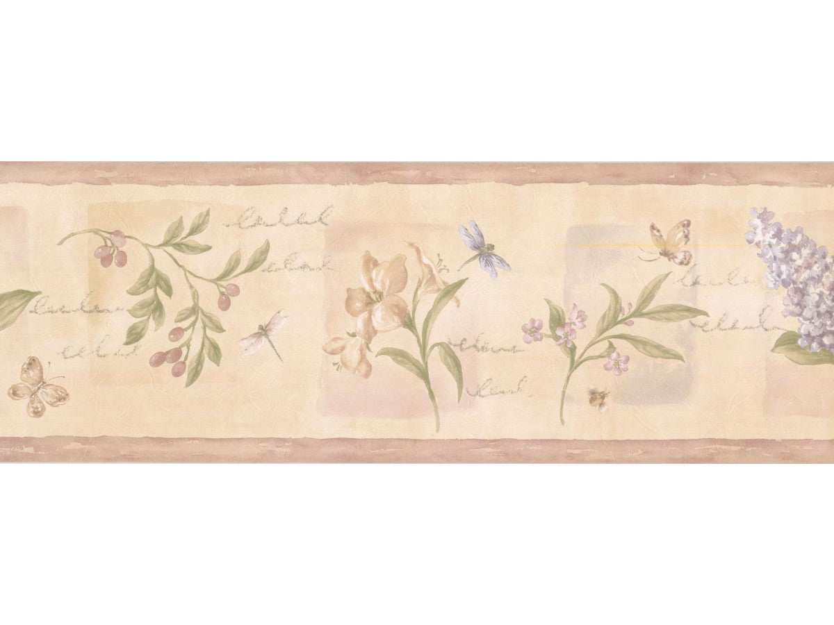 Li.mauve Floral Border. 5811951