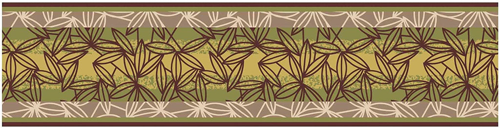 Graphic Leaves Stripe Wallpaper Border BG1684bd