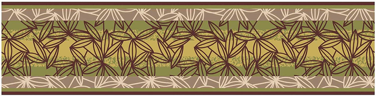Graphic Leaves Stripe Wallpaper Border BG1684bd