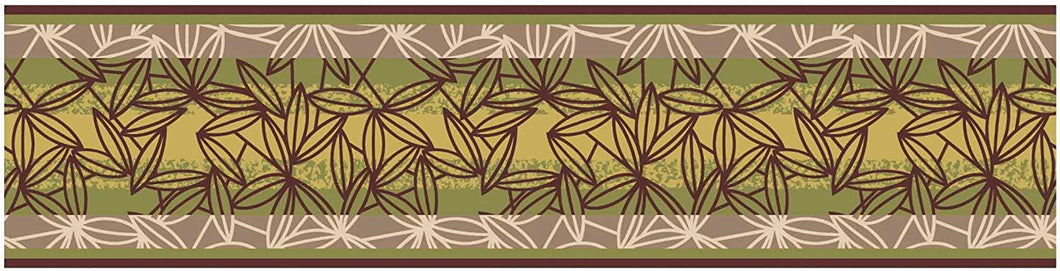 Graphic Leaves Stripe Wallpaper Border BG1684bd