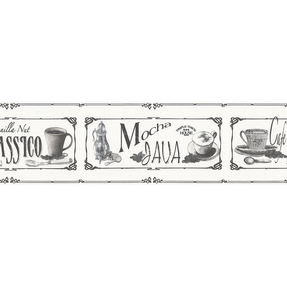 wallpaper, wallpapers, border, novelty, coffee, cups, words, coffee pots, scrolls
