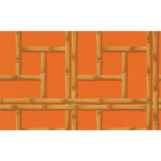 BT154775. Orange bg.w/ bamboo trellis
