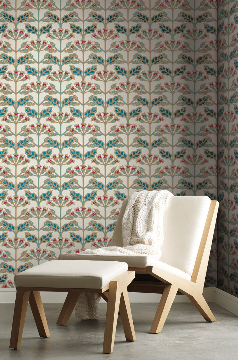 Tracery Blooms Wallpaper