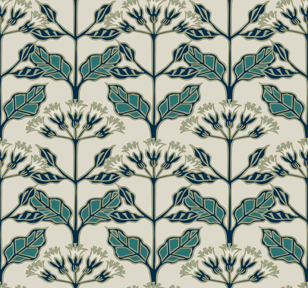 Tracery Blooms Wallpaper