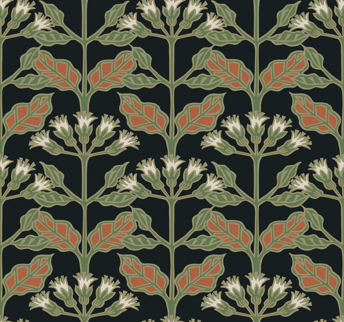 Tracery Blooms Wallpaper