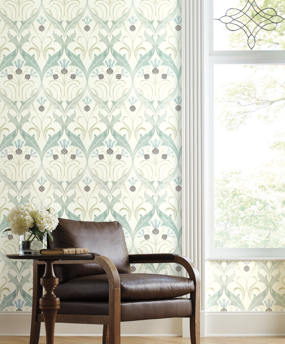 Pine Cone Ribbon Wallpaper