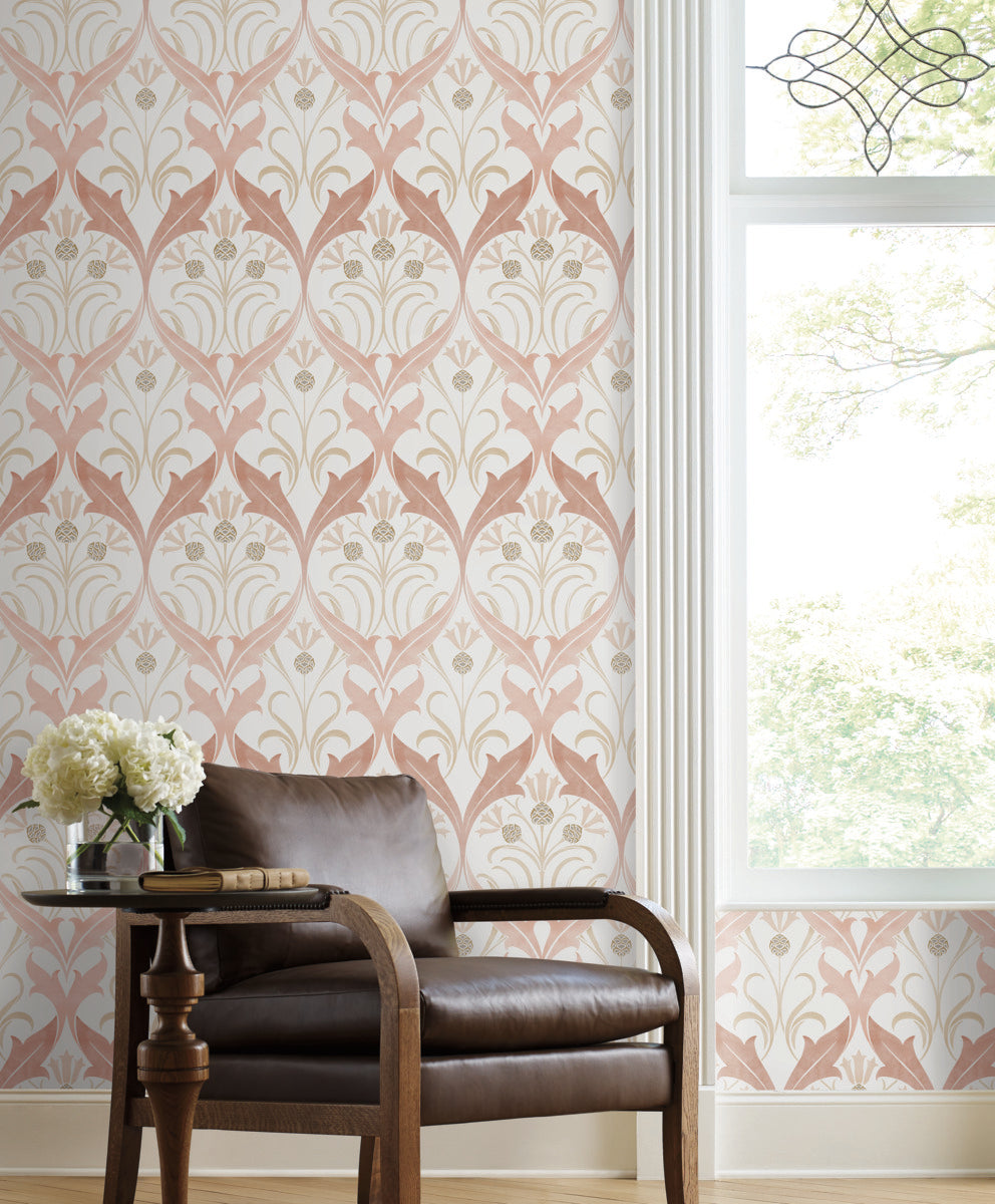 Pine Cone Ribbon Wallpaper