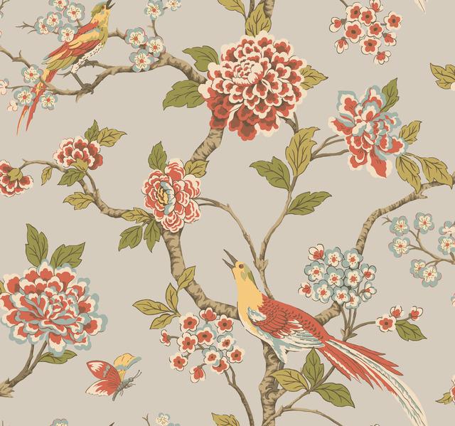 teal gold lime pastel sage cream birds branches leaf leaves flowers floral butterfly butterflies