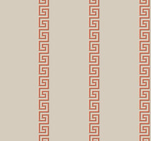 Load image into Gallery viewer, Greek key meander stripes coral metallic