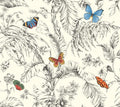 tropical palm leaf leaves butterfly butterflies botanicals aqua cobalt indigo