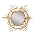 rattan 6 point star mirror
