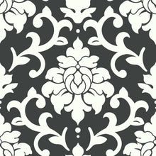Load image into Gallery viewer, BLACK DAMASK PEEL &amp; STICK WALLPAPER