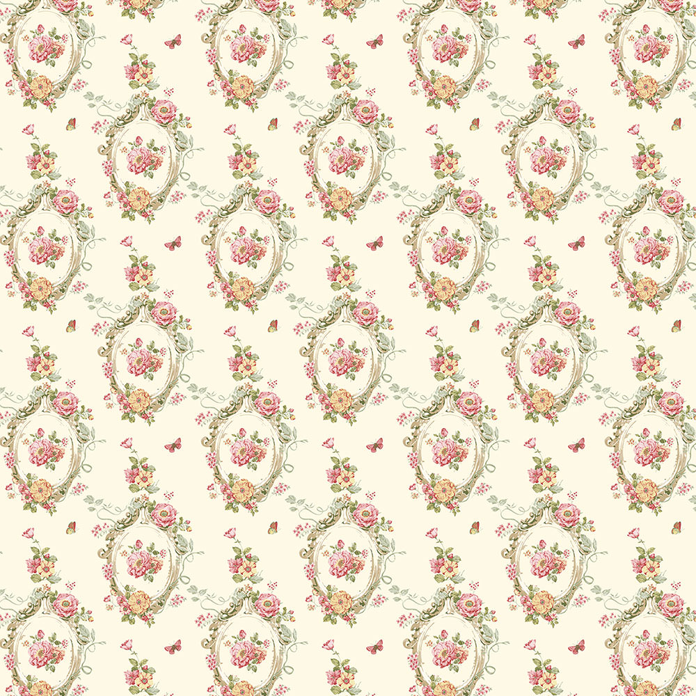 wallpaper, wallpapers, floral, flowers, leaves, butterflies, medallion, vines, cameo