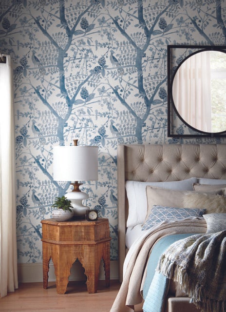 Peacock Block Print Wallpaper
