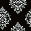 Bw28737. Black bg.damask w/silver