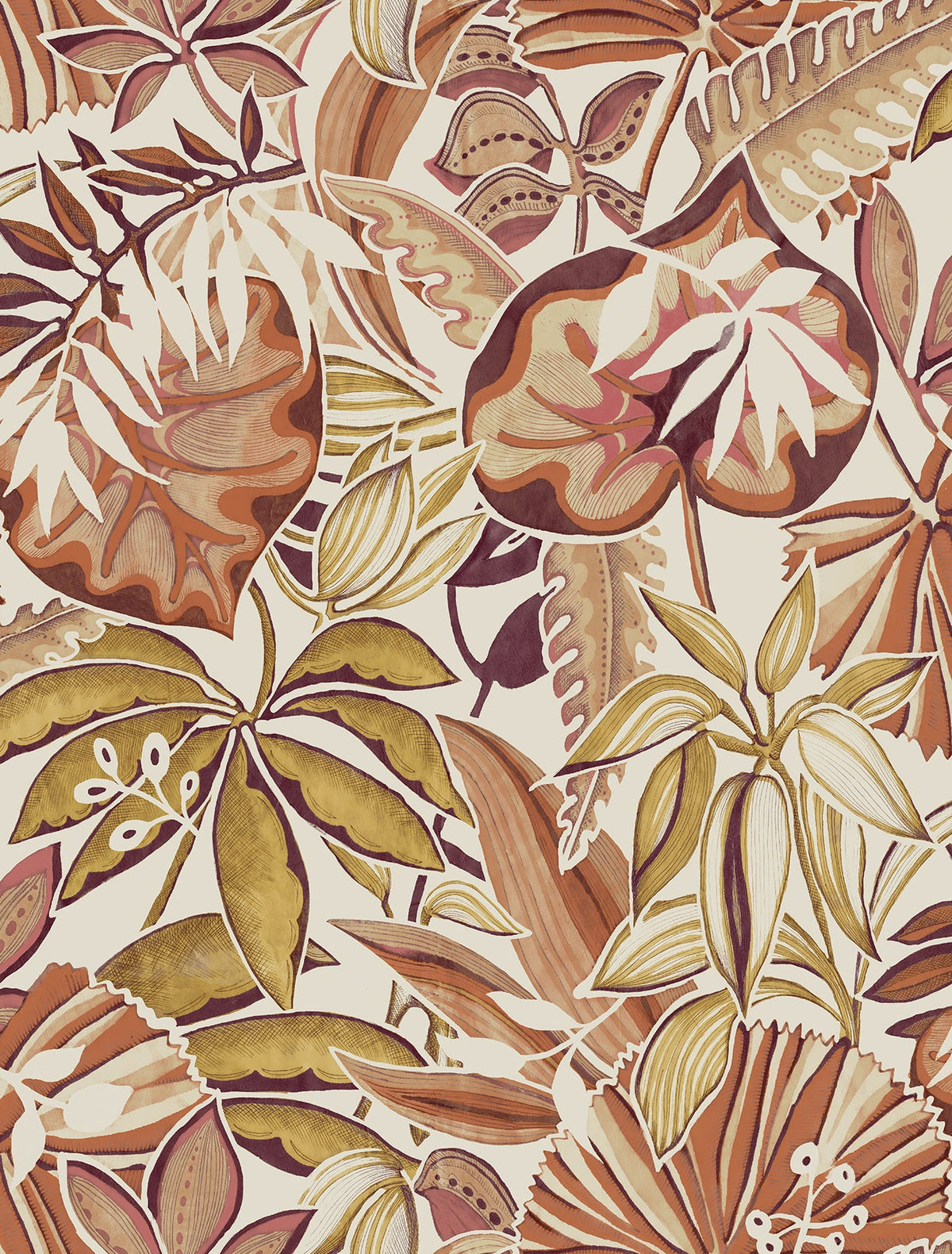 Bohemian, Leaves, Botanical, Vinyl