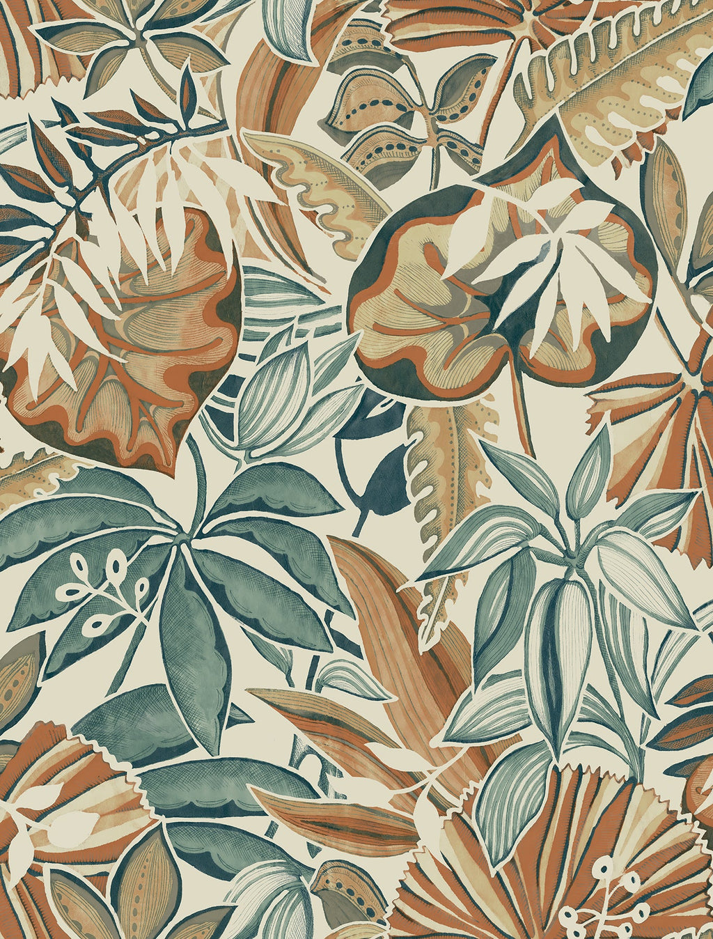 Bohemian, Leaves, Botanical, Vinyl