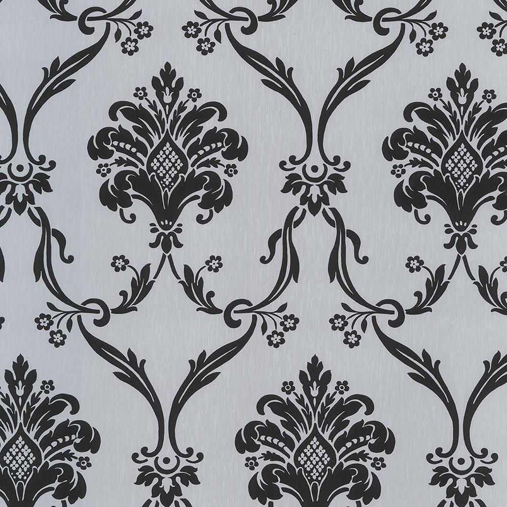 Flock Damask Wallpaper