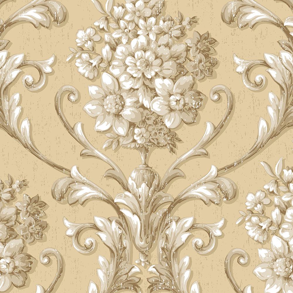 Floral Damask Wallpaper