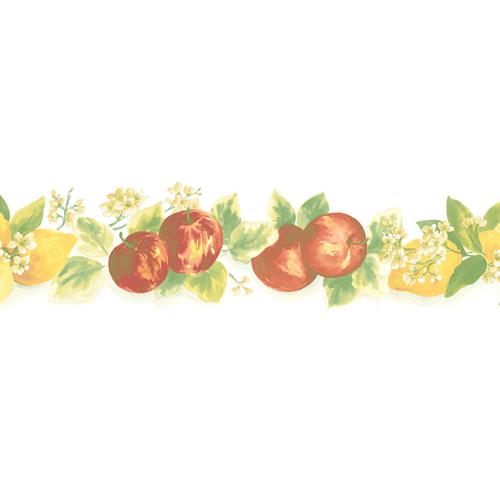 wallpaper, wallpapers, border, fruit, flowers, leaves, apples, lemons,  die cut