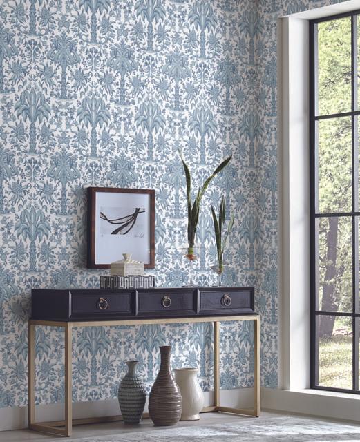 Palmetto Palm Damask Wallpaper
