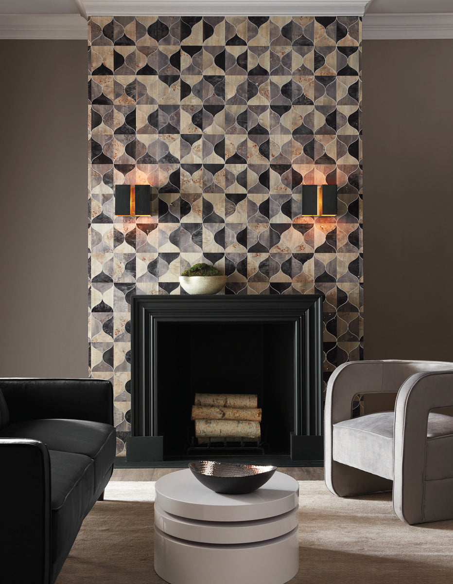 Burlwood Ogee Wallpaper