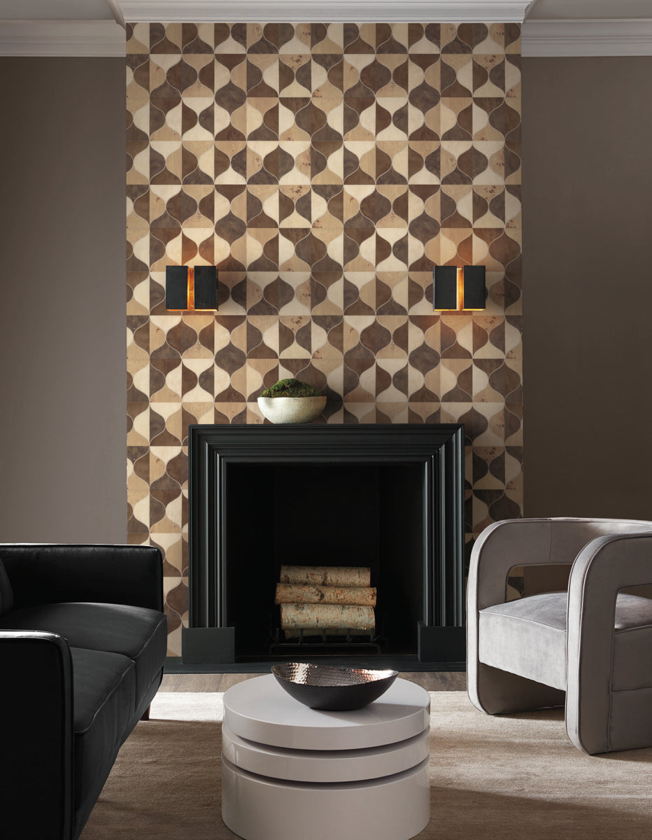 Burlwood Ogee Wallpaper