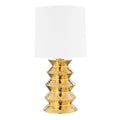 gold hammered table lamp with shade