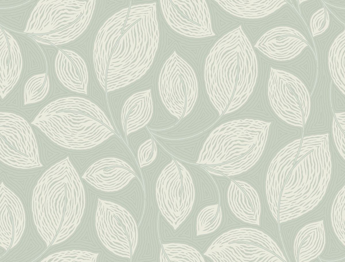 Contoured Leaves Wallpaper