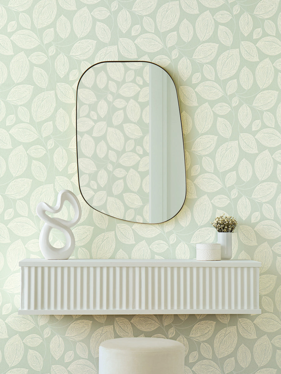 Contoured Leaves Wallpaper