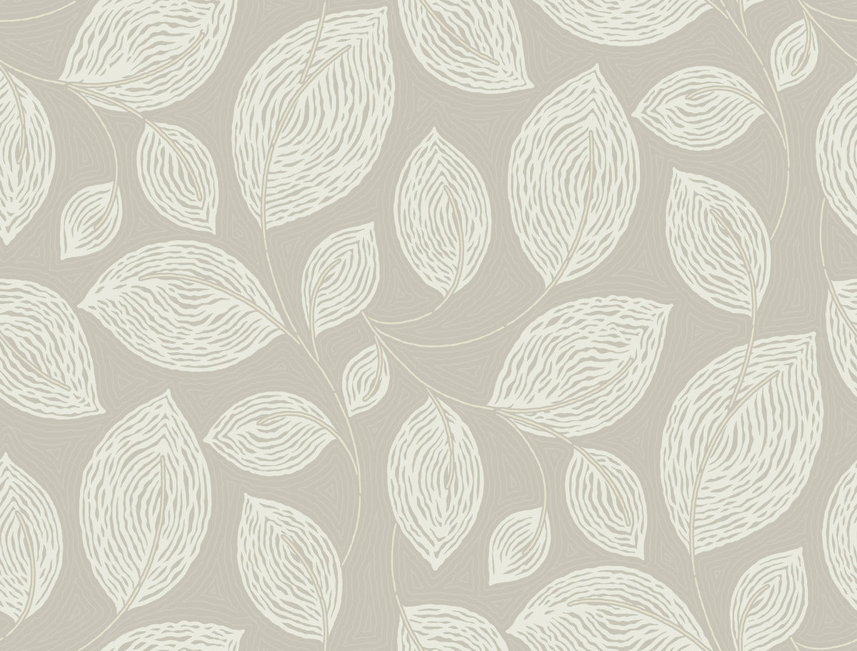Contoured Leaves Wallpaper